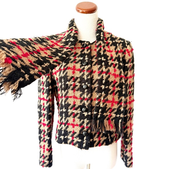 Carlisle Vintage Tweed Plaid Blazer with scarf Small - Picture 1 of 7